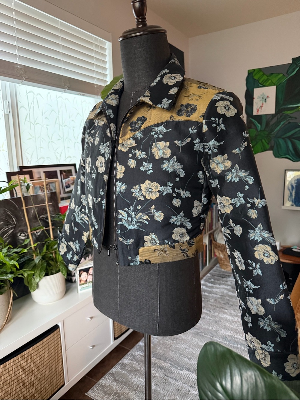 Floral Jacket - Blue and Gold - Urban Outfitters